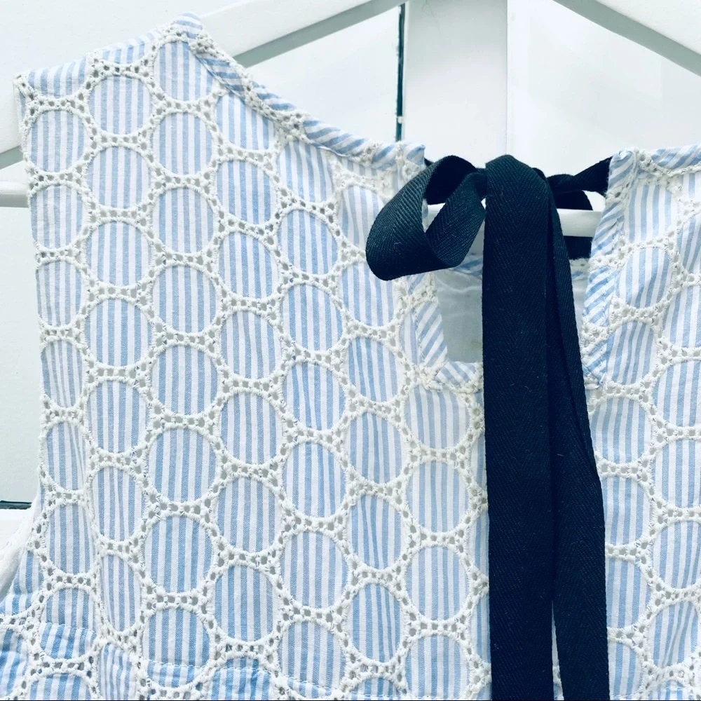 J. Crew Seersucker Eyelet Detail Shift Dress - Picture 5 of 8